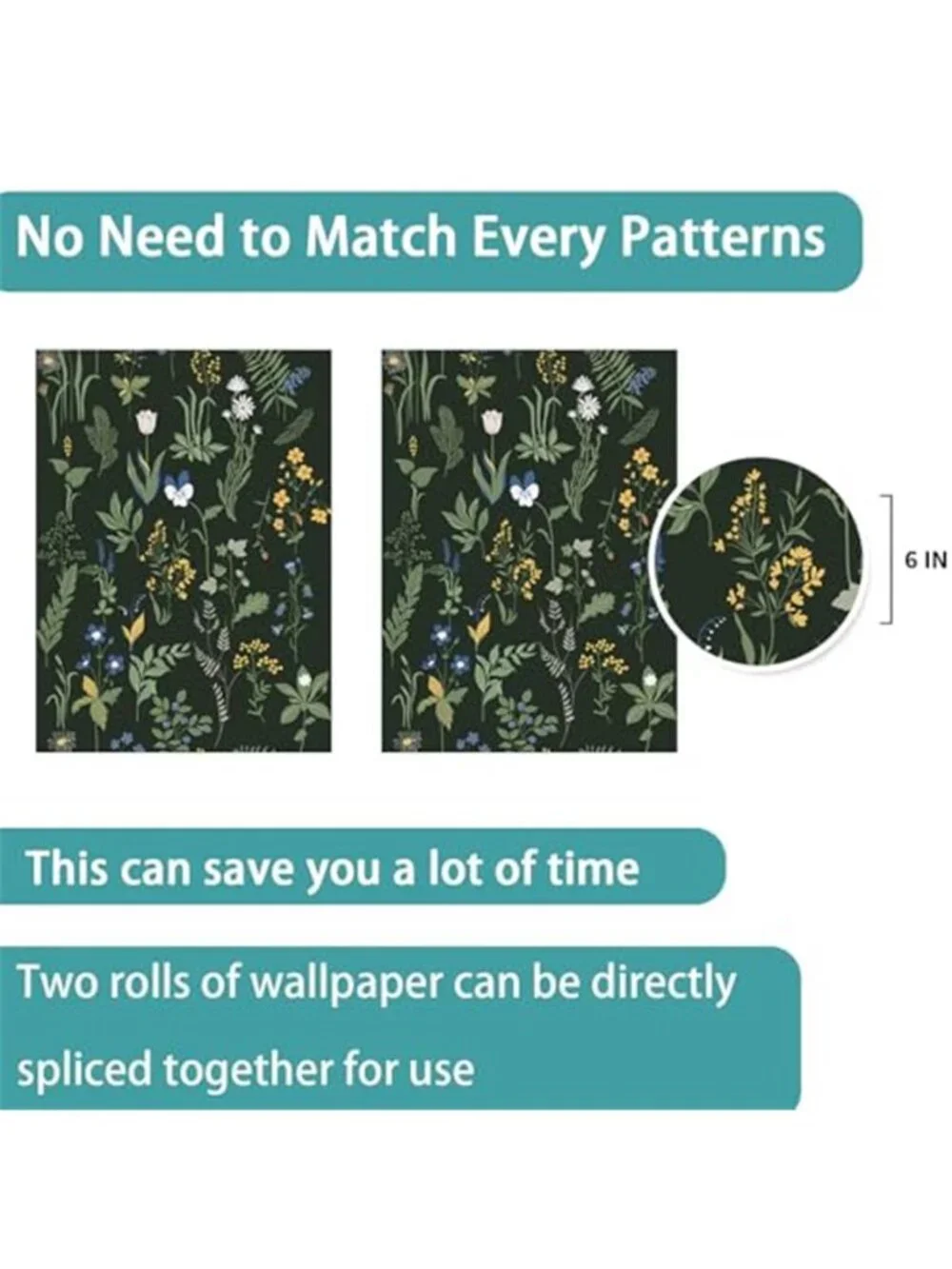 Peel Stick Wallpaper Boho Floral Bedroom Bathroom Removable Renter Friendly